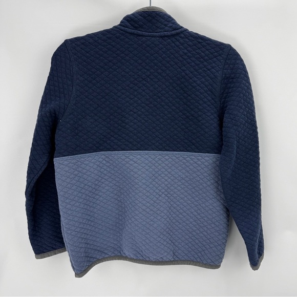 L.L. Bean Kids Quilted Blue Colorblock Snap Quarter Pullover Sweatshirt Size 4 - Picture 8 of 16